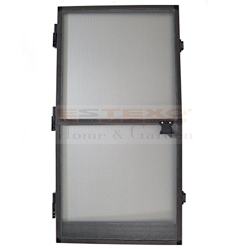 Fliegengitter Tür Größe und Farbe wählbar – Insektenschutz Alurahmen Fliegenschutz Mückenschutz weiß braun (120 x 240 cm, Weiß) - 2