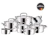 Der Metalldeckel liegt auf dem Topf auf und lässt sich bei Bedarf schnell zur Seite schieben. Die Dampföffnung verhindert Vakuumbildung, unkontrollierten Dampfaustritt und Spritzwasser auf dem Herd