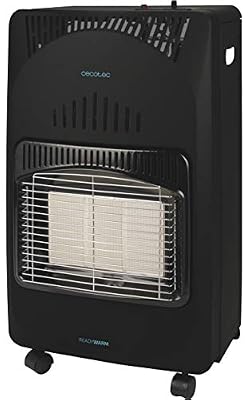Cecotec Chauffage d'appoint au Gaz Pliable Ready Warm 4000 Slim Fold. Pliable, Céramique, 3 modes, Bouteille de gaz 10 kg, Triple système de Sécurité , 4 Roues Multidirectionnelles , 4200 W.