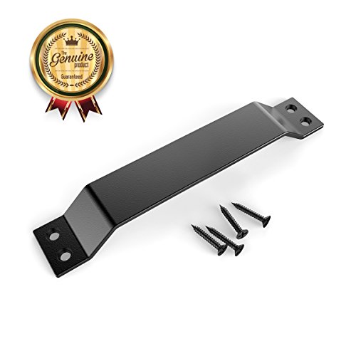 H HOMEWINS Barn Door Pull Handle Carbon Steel Black Sliding Door Handle Hardware Set with Screws for Wooden Door, Garden Gate, Home Cabinet (Style 1)