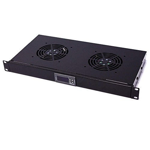 Kit Lüftungsthermostat Rack 19" 1U 2 Lüfter 120mm Thermostat - RackMatic
