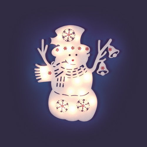 XMASKING Muñeco de Nieve Sponge 43 x 49 cm, 20 LED Blanco cálido, batería