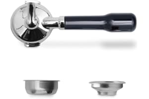 Lelit PLA585S Portafiltro 1 vía Mango Inclinado clásico, Tecnopolímeros, Asa Negro Satinado, LELIT58 (58,55 mm)