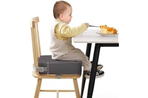 TOTIDYH rehausseur de enfant en PU lavable et démontable, coussin d'assise antidérapant avec 2 boucles de sécurité