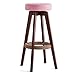 Produktbild Handgemachte Leinen Esszimmerstuhl/Barhocker / Holz Barhocker/Café Hocker/drehbarer Hocker/kreative europäischen Stil Stuhl (DREI Farben, Zwei Größen) (Farbe : Pink, größe : 65.5cm)
