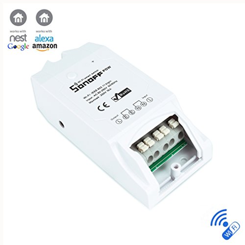 Preisvergleich Produktbild Sonoff Pow WiFi Switch mit Stromverbrauchsmessung Intelligentes Hausautomationsmodul Fernbedienung über IOS Android Arbeiten Sie mit Alexa Google