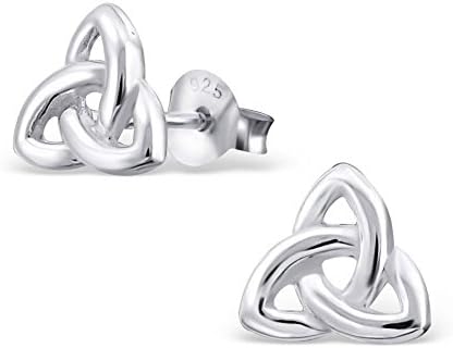 JewellerybyZ Trinity 925 Sterling Silver Hypoallergenic Ear Studs 8mm x 8mm (Nickel Free and Safe for Sensitive Ears)
