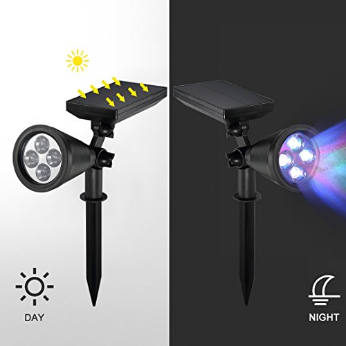 [Upgraded 200 Lumen] B-right Wasserdicht Solar Gartenleuchten, Wasserdicht LED Solarbetriebene Lamp, LED Solarleuchten Solarlampe Spotlight für Garten Outdoor Landscape Yard Rasen Baum Auffahrt Balkon (3000K, Warmweiß).2er Pack - 3