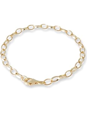 Melina Damen-Charmsarmband Oval 925 Sterling silber vergoldet Gelbgold 1900112