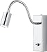 Produktbild Busch 6,5W LED Wand-/Spiegelleuchte "Flux"", 1er Spot mit Schalter und Flexarm, Chrom