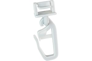 dekondo Klick Fix - Tenda pieghevole per tende e guide profilate con scanalatura da 6 – 6,5 mm, facile da agganciare, gancio pieghevole richiudibile (100)