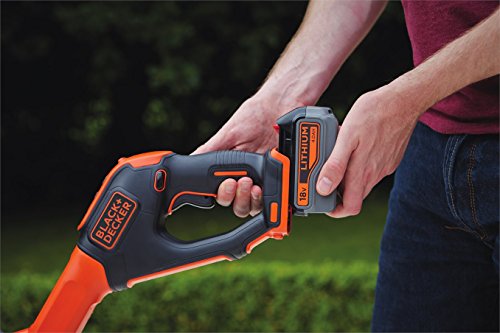 Black+Decker 18V 4.0Ah Akku-Rasentrimmer, Powercommand, EasyFeed, inkl. Akku und Ladegerät, 30cm Schnittbreite, STC1840EPC, schwarz orange - 12