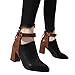 Produktbild MYMYG Damen Boots Stiefel Schnalle Frauen Zip Spitzschuh High Heel Stiefel Stiefeletten Freizeitschuhe Solide Lederschuhe Walkingschuhe Freizeitschuhe Für Party Hochzeit
