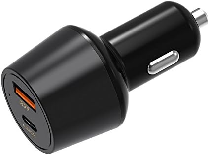 AROC Quick Charge 3.0 Car Adapter, USB Type C Car Charger 48W QC 3.0 USB-A Port + USB Type-C PD 2.0 Port for iPhoneX/8/7/6s/6s Plus Samsung Galaxy Huawei Google Pixel/XL Macbook Pro (Black)