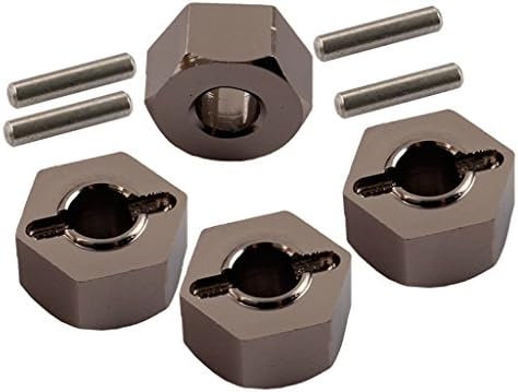 Yiguo 12mm Aluminum Hex Wheel Hub Mount and Pins for 1:10 Traxxas Slash 4x4 Titanium Set of 4