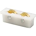 Prime-Line Products G 3119 Sliding Window Roller Assembly, 1/2 in, Brass, FLAT Edge Rollers (Pack of 2)