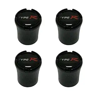 Modern Design 4pcs Type R Logo Black Auto Car Wheel Tire Air Valve Caps Tire Decoration for Honda Car Model