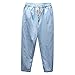 Produktbild SHE.White Herren Lockere Leinenhose Einfarbig Große Größe Strandhose Lange Stoffhose mit Kordelzug und Tasche Bequeme Stoffhose Freizeithose Arbeitshose M-5XL
