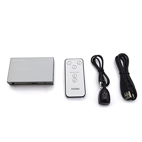 KanaaN 3×1 HDMI Switch UltraHD – 3 Port Eingang auf 1 Port Ausgang | Fernbedienung | FullHD, UHD, 4K, 4K*2K 1080p kompatibel | HDMI 1.4 Standard - 6