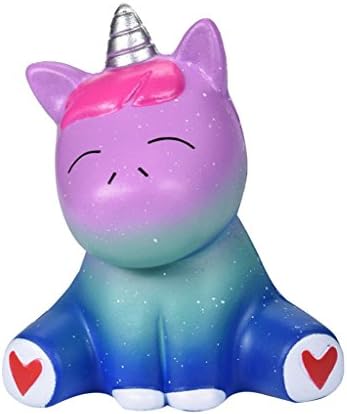 Toamen Newest Super Slow Rising Squishies Toy, Lovely 13cm Jumbo Kawaii Galaxy Strawberry Scented Squishy Charm Slow Rising Stress Reliever Toy Exquisite Kid Soft Toy Key Cell Phone Pendant Strap Gift Home Décor (Love Star Unicorn)