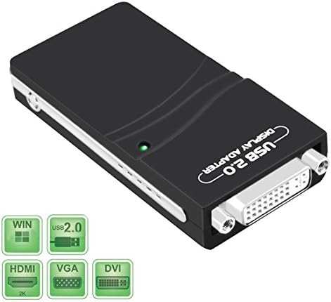 IIEasy USB 2.0 to VGA / DVI / HDMI Video Graphics Adapter for Multiple Monitors up to 2048 ร 1152 (Supports Windows 10, 8.1, 7, XP)