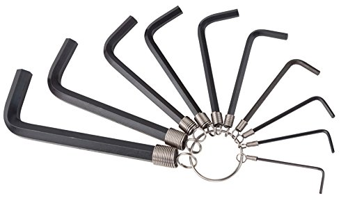 Groz 10 pc Allen Hex Key Tool Set for Garages, Workshops, Industries, DIYs, etc. | Durable Chrome Vanadium Steel | METRIC | Compact, Easy To Carry, Various Sizes | ALN/HX-HX/10/GRZ