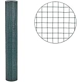 Volierendraht grün 1m x 10m / Maschung: 12x12 mm, Drahtgitter 4-Eck Maschendraht Schweißgitter Zaun