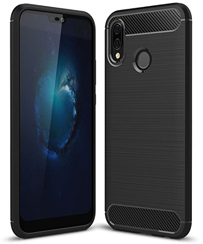 LONVIPI Funda Huawei P20 Lite, Carcasa Negro Fibra De Carbono P20 Lite Case Silicona Huawei P20 Lite Gel Premium TPU (5,8 Pulgadas) Modelo 2018
