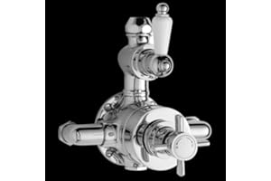 NUIE Ultra Beaumont Twin Exposed Traditional Thermostatic Bathroom Shower Mixer Valve Chrome Finish