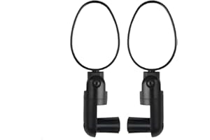 Annlpoy 2PCS Rétroviseur de guidon Vélo de Ville retroviseur trotinette, pour moto Rétroviseur e-contrôlé vélo, pour Pliable, Pivotant, Incassable, Convient pour montage à gauche ou à droite, Noir