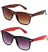 SHEOMY COMBO OF STYLISH RED BLACK WAYFARER AND BROWN WAYFARER SUNGLASSES WITH 2 BOX RS.299.00