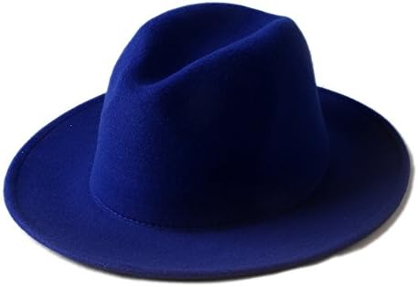 MXNET Men Women 100% Wool VTG Wide Brim Felt Trilby Fedora Hat ( Color : 1 , Size : 57-58CM )