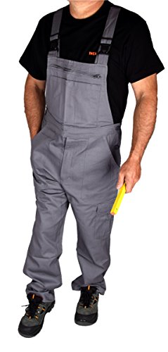 Stabile Heimwerker Arbeits-Latzhose Arbeitshose Arbeitskleidung in Grau – IW023 - 8