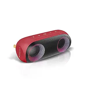 (Renewed) ZEBRONICS Zeb-Music Bomb X 20 Watt Wireless Bluetooth Portable Speaker (Red)