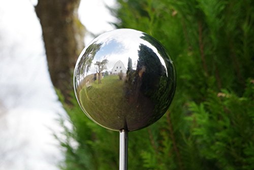 Gartenstecker Gartenstab Edelstahl Blumenstecker Rosenkugel Dekostecker - 4