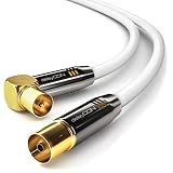 Cable de antena deleyCON PREMIUM HD TV // compatible con todos dispositivo con conector macho y hembra de TV (conexión coaxial como: Receptor , TV , Radio y DVB-T , DVB-S , DVB-C...)