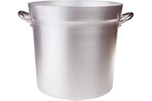 Pentole Agnelli FAMA85BS32 Pot à Tomates en Aluminium avec 2 Poignées, Type Nord, Diamètre 32 cm, 25 litres, Argent