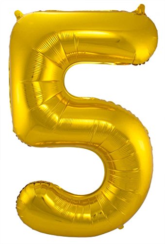 Carpeta® – Folienballon * ZAHL 50 * ┃ Gold ┃ 86cm groß ┃ Ballon Deko ┃ Geburtstag ┃ Jubiläum ┃ Goldene Hochzeit - 2