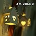 Produktbild LED Flaschenlicht Kupferdraht Weinflasche Nacht Deko, 10 LED / 20LED Holzhaus LED Batterie Lichterketten, Holz LIEBE Herz Party Dekoration, String Beleuchtung für Innen Schlafzimmer Wohnzimmer