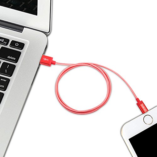 [Apple MFi Zertifiziert] OMARS 1m Lightning USB Kabel Dauerhaft umflochtenes Nylon mit Aluminum Anschluss für iPhone iPad und iPod [iOS9 Kompatibel] - 6