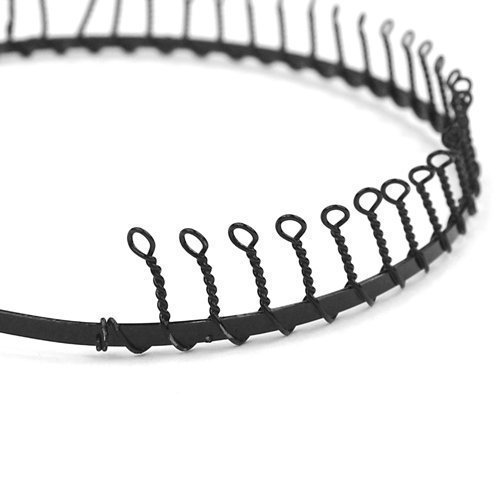 Accessotech Mens Metal Football Headband Hairband with Teeth Black Soccer Sports Headband