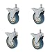 Produktbild QINAIDI 4er-Pack Lenkrollen für schwere Lasten mit Feststeller und Gewinderollen,3inch