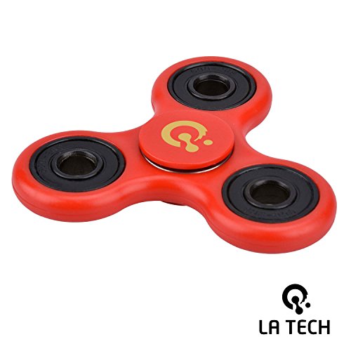 LA TECH Hand Spinner Finger Tri-Spinner Fidget EDC Focus Toy Unruhe Kreisel Spielzeug Fidget Toy Trio Kugellager für ADS, ADHS, Angstzustände und Autismus Erwachsene Kinder (Rot) - 2