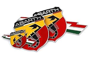 WWFAN 2pcs 3D Autocollants de Voiture Emblem Auto Side Aile Badge Badge Troncal for Fiat Abarth 500 124 125 595 Accessoires de Style Punto Bravo Scorpion (Color Name : White), blanc