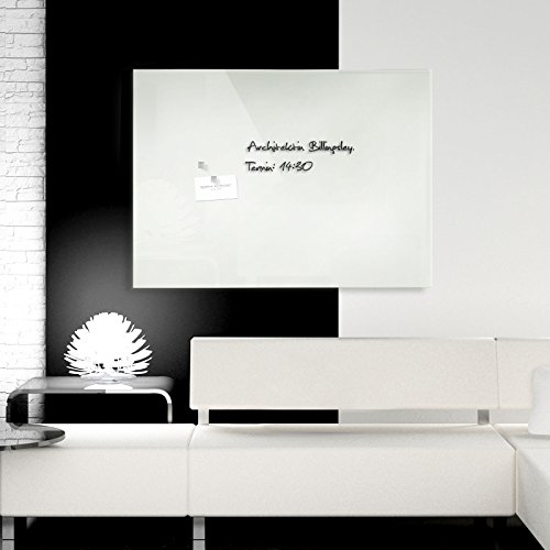 casa pura® Glasmagnettafel im modernen Design | beschriftbar & magnethaftend | weiß | in 5 Größen | 60x80cm - 2