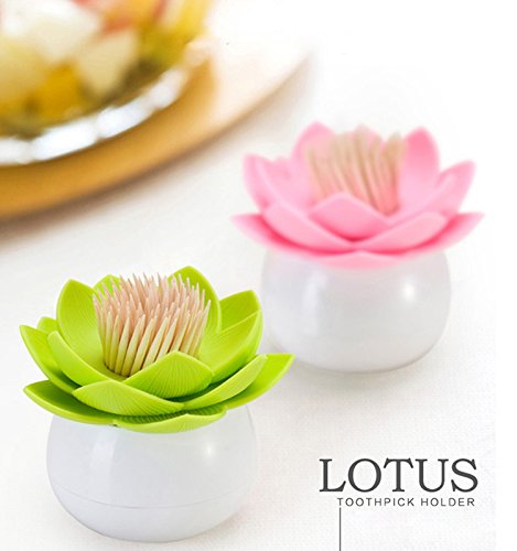 cdet Wattestäbchen Spender Creative Lotus Zahnstocher Organizer Box Home Office Supplies, schwarz, M - 3