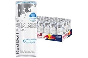 Red Bull – Lot de 24 canettes Summer Edition de 0,25 l chacune, édition originale Cocos