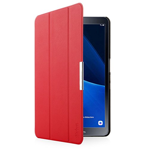 iHarbort® Premium Hülle für Samsung Galaxy Tab A 10.1 (SM-T580/T585) – Samsung Galaxy Tab A 10.1 hülle Etui Schutzhülle Case Cover Holder Stand mit Smart Auto Wake / Sleep-Funktion (Rot) - 5