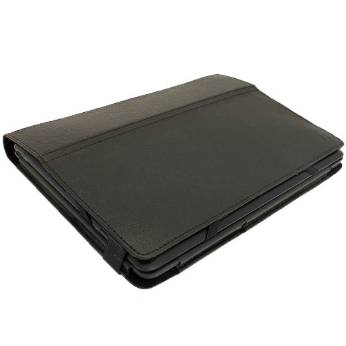 igadgitz ‚Portfolio‘ Schwarz PU Leder Tasche Schutzhülle Hülle Ledertasche Lederetui Etui Case für Asus Eee Pad Transformer & Keyboard Dock TF300 TF300T TF300TG & TF300TL 10.1″ Android Tablet - 7