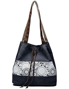 Bvane Damen Handtasche Canvas Schultertasche Umhängetasche Damen Shopper Tasche Schöne Vintage itytasche mit Modernes...